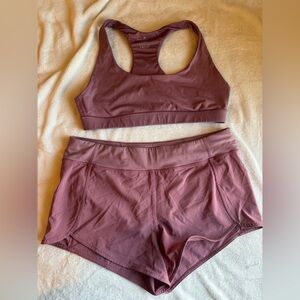 ANTONIO MELANI Dusty Rose Sports Bra and Shorts Set